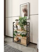 Mensola da bagno multifunzione in plastica 4 - nera - 46x18x64 cm