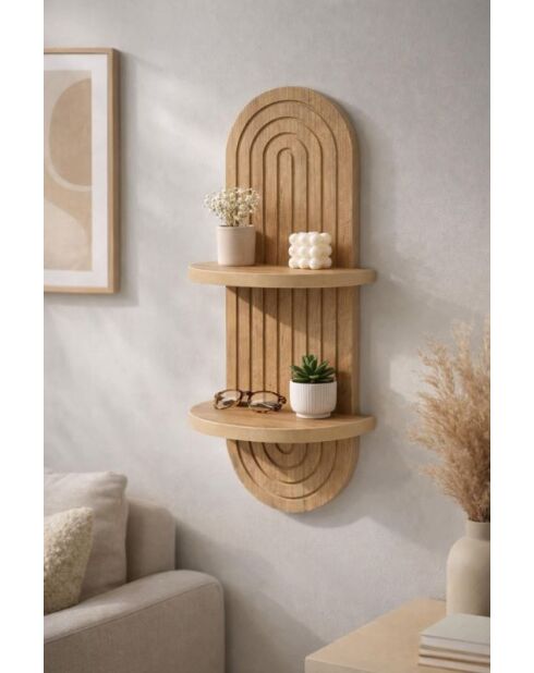 Étagère murale Artmtkwll2 chêne - 20x13x70 cm