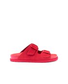 Mules en velours de cuir Alberto rouges
