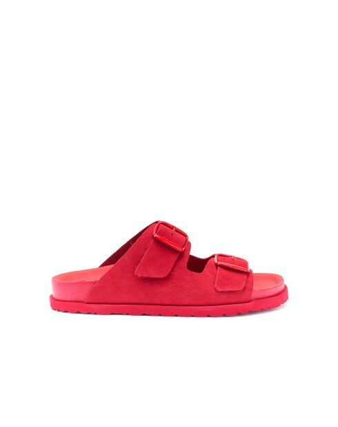 Mules Alberto in pelle di velluto viola