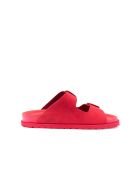 Mules en velours de cuir Alberto rouges