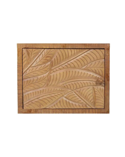 Chevet droit sculpté Manguier Floria II marron  - 42 x 45 x 50 cm