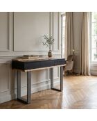 Acacia Black II Mehrfarbige Konsole mit 3 Schubladen, 115 x 40 x 80 cm