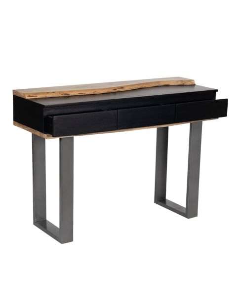 Acacia Black II Mehrfarbige Konsole mit 3 Schubladen, 115 x 40 x 80 cm