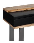 Acacia Black II Mehrfarbige Konsole mit 3 Schubladen, 115 x 40 x 80 cm