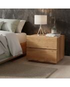 Chevet 2 tiroirs Bunting beige - 58 x 40 x 45 cm