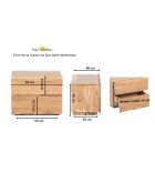 Chevet 2 tiroirs Bunting beige - 58 x 40 x 45 cm