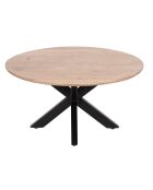 Runder Couchtisch mit Akazienmotiv, 90 x 90 x 45 cm, mehrfarbig