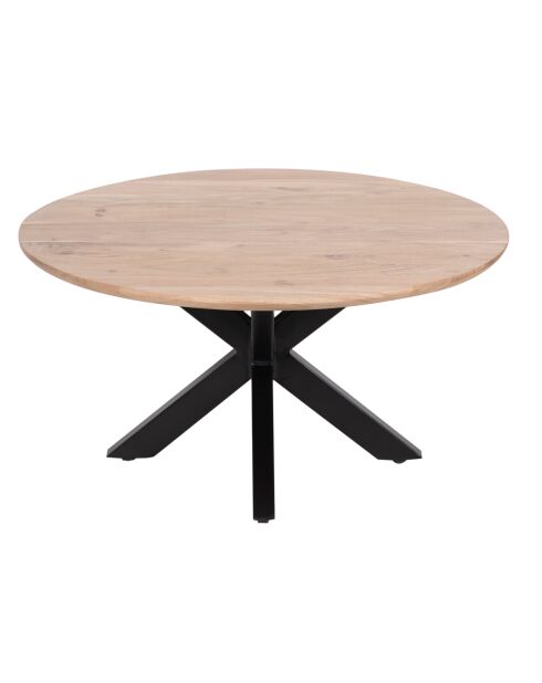 Runder Couchtisch mit Akazienmotiv, 90 x 90 x 45 cm, mehrfarbig