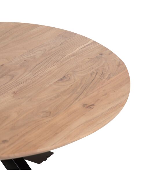 Runder Couchtisch mit Akazienmotiv, 90 x 90 x 45 cm, mehrfarbig