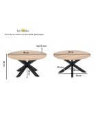 Runder Couchtisch mit Akazienmotiv, 90 x 90 x 45 cm, mehrfarbig