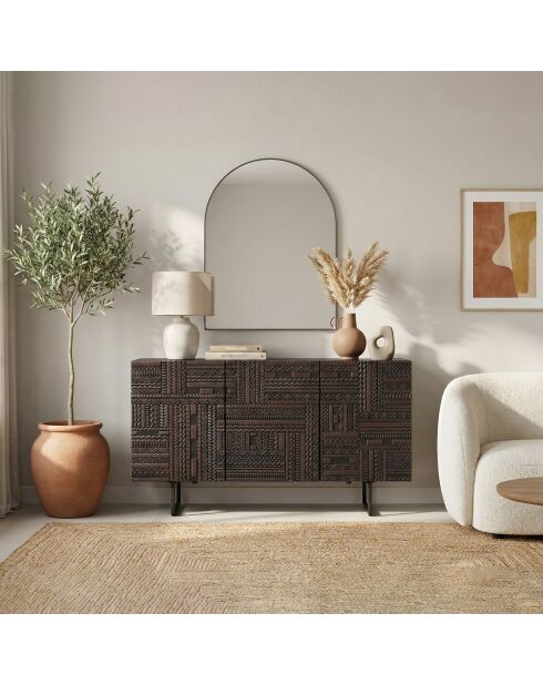Havanna Kommode mit 3 Türen, 145 x 44 x 78 cm, braun