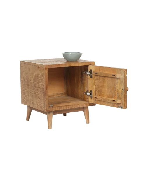 Chevet gauche sculpté Manguier Floria II marron  - 42 x 45 x 50 cm