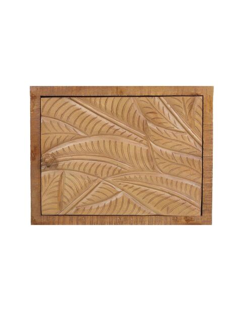 Chevet gauche sculpté Manguier Floria II marron  - 42 x 45 x 50 cm
