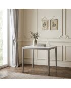 Table de présentation en bois de acacia massif  Display gris / argent  - 100 x 100 x 90 cm