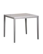 Table de présentation en bois de acacia massif  Display gris / argent  - 100 x 100 x 90 cm