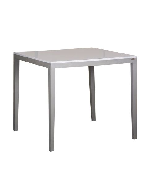 Table de présentation en bois de acacia massif  Display gris / argent  - 100 x 100 x 90 cm
