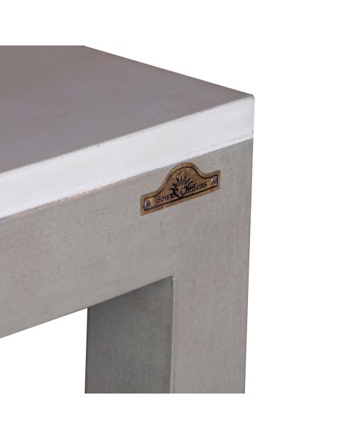 Table de présentation en bois de acacia massif  Display gris / argent  - 100 x 100 x 90 cm
