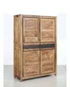 Hohes Sideboard mit 4 Türen und 2 Schubladen, Tattoo, natur/mehrfarbig, 117 x 45 x 174 cm