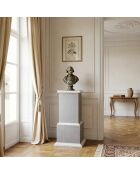 Espositore a colonna in legno massello di acacia grigio/argento - 46 x 46 x 105 cm