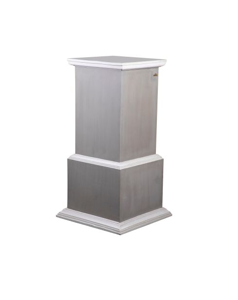 Espositore a colonna in legno massello di acacia grigio/argento - 46 x 46 x 105 cm