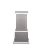 Espositore a colonna in legno massello di acacia grigio/argento - 46 x 46 x 105 cm