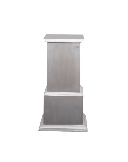 Espositore a colonna in legno massello di acacia grigio/argento - 46 x 46 x 105 cm
