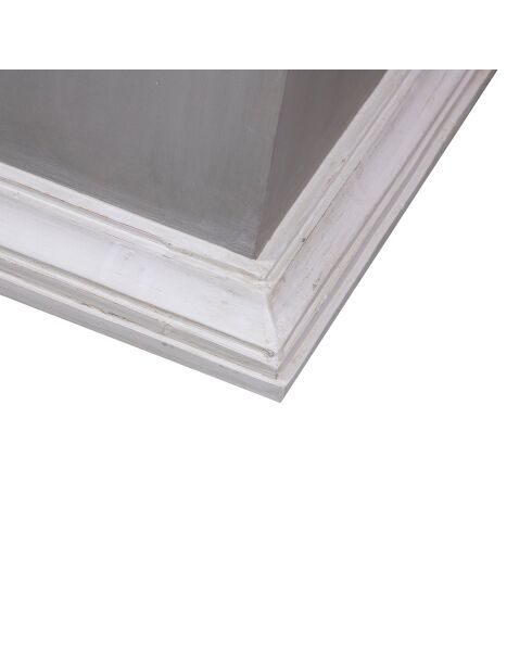 Espositore a colonna in legno massello di acacia grigio/argento - 46 x 46 x 105 cm