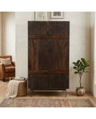 Moderner brauner Barschrank mit 2 Türen — 94 x 56 x 172 cm