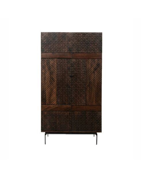 Moderner brauner Barschrank mit 2 Türen — 94 x 56 x 172 cm