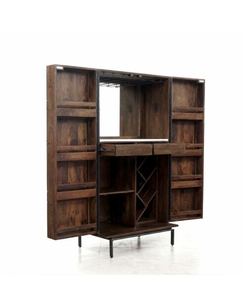 Moderner brauner Barschrank mit 2 Türen — 94 x 56 x 172 cm
