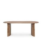 Eettafel met afgeronde rand Acacia Ellipse Natural beige - 203 x 102 x 76 cm