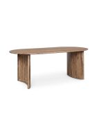 Eettafel met afgeronde rand Acacia Ellipse Natural beige - 203 x 102 x 76 cm