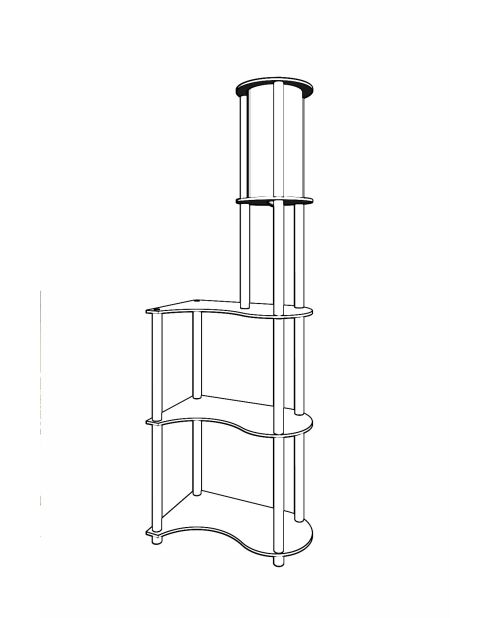 KS 11117 lampada da terra in noce - H.140cm