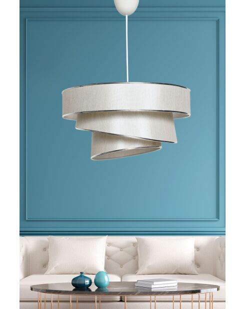 Kronleuchter Couper beige/silber - H.72cm