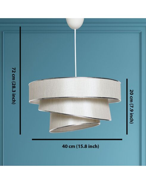 Kronleuchter Couper beige/silber - H.72cm