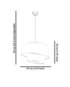 Kroonluchter Barette Hazeran kameel/zilver - H.65cm