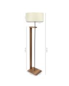 Lampadaire en bois AYD 2826 crème - H.150cm