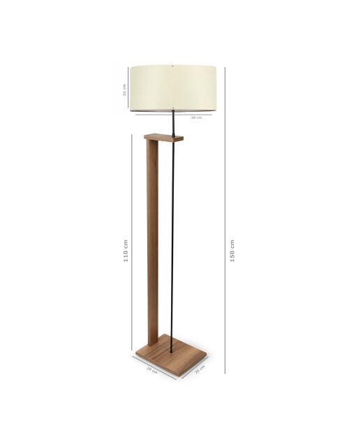 Lampadaire en bois AYD 2826 crème - H.150cm
