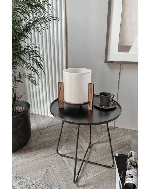 Lampe de table en pin noyer - H.20cm
