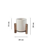 Lampe de table en pin noyer - H.20cm