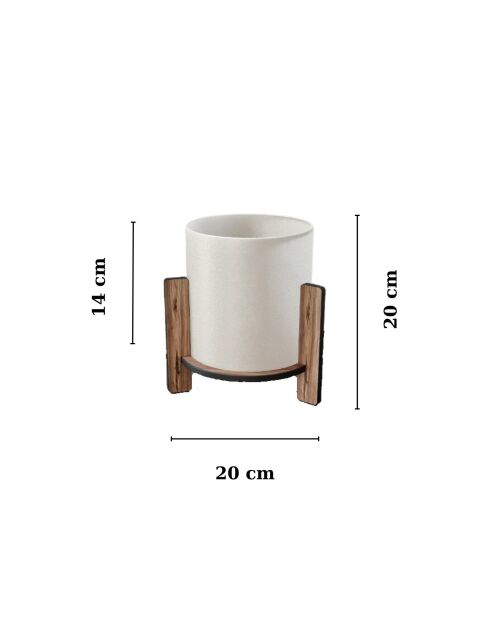 Lampe de table en pin noyer - H.20cm