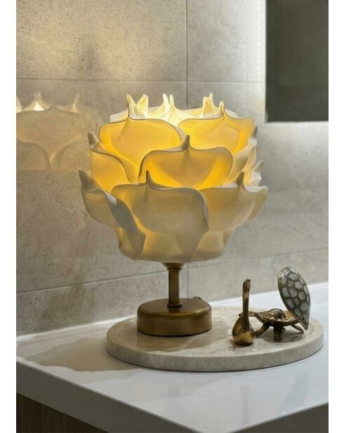 Lampe de table MAG0006 crème/doré antique - H.30cm