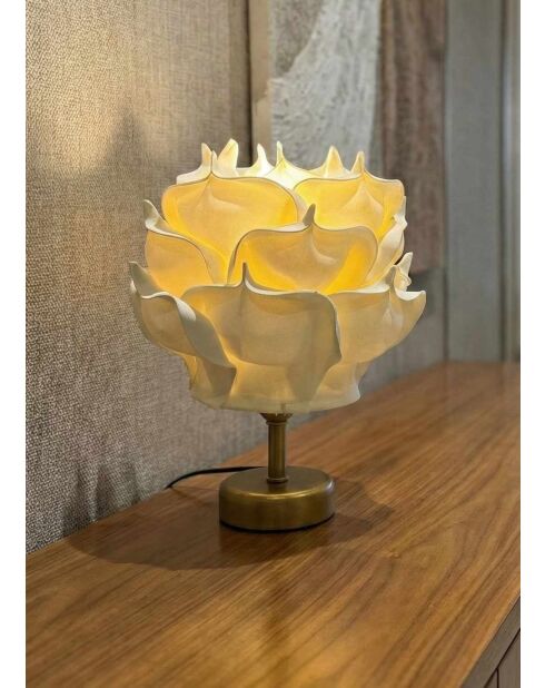 Lampe de table MAG0006 crème/doré antique - H.30cm