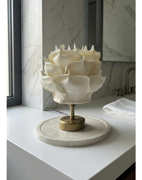 Lampe de table MAG0006 crème/doré antique - H.30cm