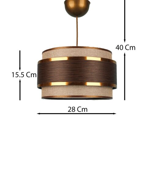 BK029 bruine kroonluchter - H.40cm