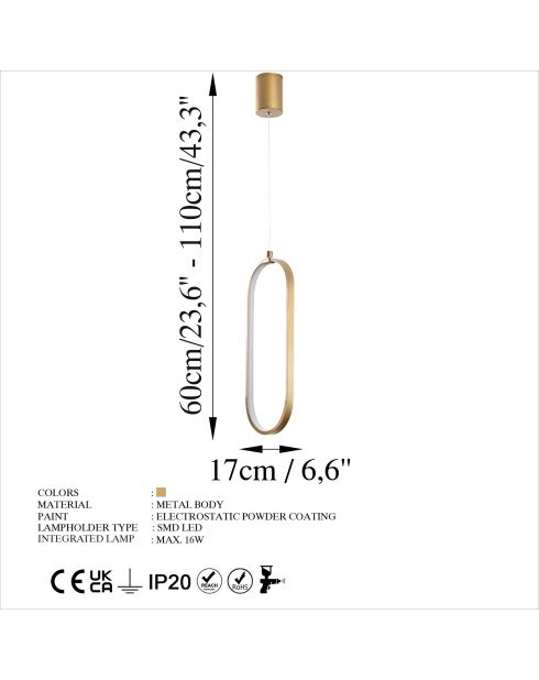 Candelabro dorado Can 13561 - H.110 cm