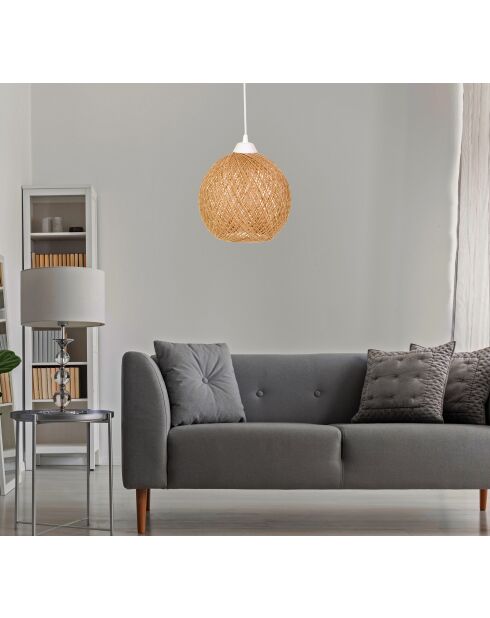 Kronleuchter 190 JE ecru/braun - H.55cm