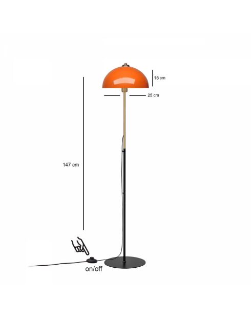 Lampada da terra 241836 arancione - H.147cm