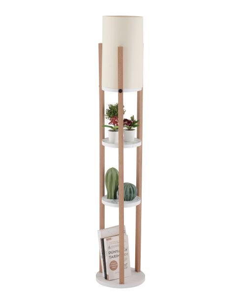 Circle Nora Stehleuchte, weiß/naturfarben - H.135cm